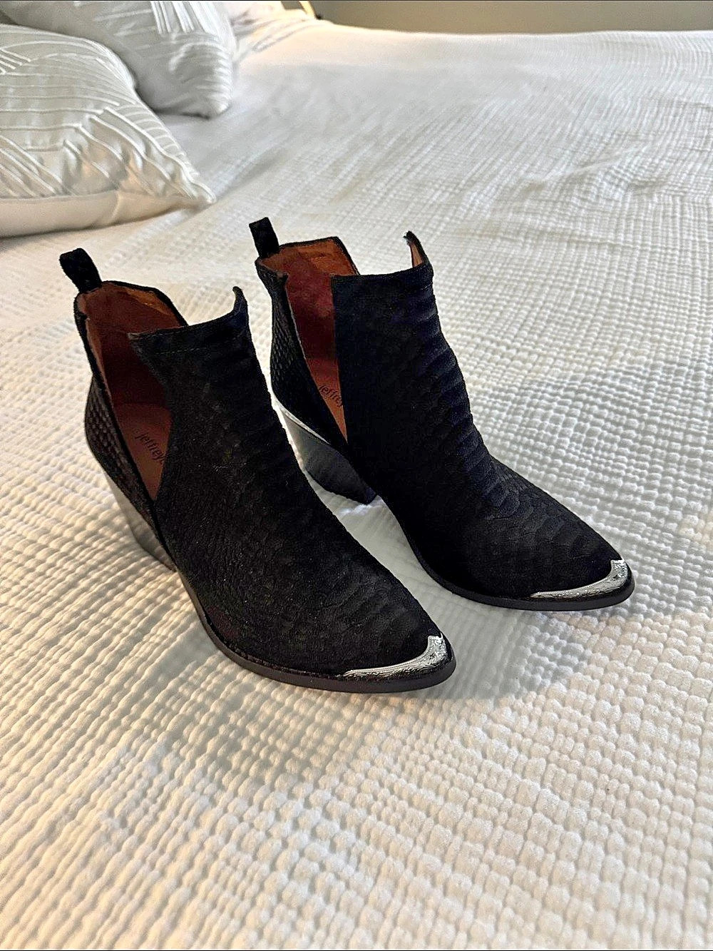 Jeffrey Campbell Women's Black Embellished Ankle Boots